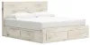 Ashley Furniture B2310B14 Ashley Furniture B2310B14 Lawroy - King Panel Bed With Storage Footboard And 2 Under Bed Storage Units - Light Natural