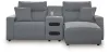 Ashley Furniture 65906S5 Ashley Furniture 65906S5 Modmax II - 3-Piece Power Reclining Sectional With RAF Press Back Power Chaise And Audio Console - Salt And Pepper
