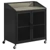 CoasterEveryday 183476 Arlette - 2 Door Mobile Home Bar Wine Cabinet - Sandy Black