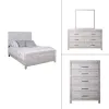 New Classic 00-3314-34C New Classic 00-3314-34C Biscayne - 5/0 Queen 4 Piece Bedroom Set (Bed & Dresser & Mirror & Chest) - Driftwood