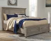 Ashley Furniture B733B33 Lettner - King Panel Storage Bed - Light Gray