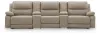 Ashley Furniture PC99201S14 Ashley Furniture PC99201S14 Narwhal Place - 5-Piece Power Reclining Sectional With Armless Chair And 2 Storage Consoles - Pebble