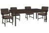 Pulaski Furniture P419240-KIT19 Pulaski Furniture P419240-KIT19 Modern Mosaic - Leg Dining Table With 2 Side Chairs And 2 Arm Chairs - Brown