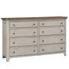 Liberty Furniture 652-BR31 Farmhouse Reimagined - 8 Drawer Dresser - Antique White / Chestnut Tops