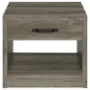 Coaster Fine Furniture 707727 Felix - 1-Drawer Engineered Wood Side End Table - Gray Driftwood