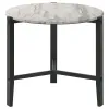 CoasterEssence 753537 Tandi - Round Faux Marble Side End Table - White And Black