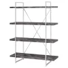 CoasterEssence 802613 Grimma - 4-Shelf Bookshelf - Rustic Gray And Chrome