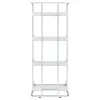 CoasterEssence 803402 Ember - 4-Shelf Bookshelf White High - Gloss And Chrome