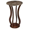 CoasterEveryday 900926 Elton - Round Faux Marble Top Accent Side Table - Brown