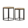 CoasterEssence 935844 Adger - 2 Piece Hexagonal Nesting Tables - Natural And Black