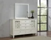 CoasterEssence 201303M Sandy Beach - 11-Drawer Dresser With Mirror - Cream White