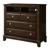 Furniture of America CM7383TV Litchville - Media Chest - Brown Cherry