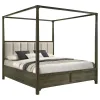 Coaster Fine Furniture 224931KE Gran Park - Eastern King Four Poster Canopy Bed - Dark Cocoa