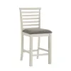 Liberty Furniture 182-B200124 Brook Bay - Upholstered Ladder Back Counter Chair - Textured White / Carbon Gray