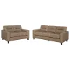 Coaster Fine Furniture 504667-S2 Scotland - 2 Piece Faux Leather Upholstered Sofa Set - Brown