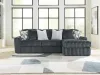 Ashley Furniture 98105S3 Ashley Furniture 98105S3 Midnight-Madness - 2-Piece Sectional Sofa With RAF Corner Chaise - Gunmetal