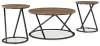 Ashley Furniture T152-13 Cassbryn - Occasional Table Set (Set of 3) - Brown / Black