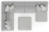Jackson Furniture Industries 3303/30/62/76/28-18 Logan - 3 Piece Sectional With Comfort Coil Seating And Included Cocktail Ottoman And 9 Accent Pillows (Right Side Facing Chaise) - Moonstruck