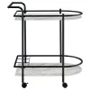 CoasterEveryday 181376 Desiree - 2-Tier Faux Marble Shelf Metal Bar Cart - Black