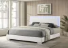CoasterEssence 203500KE Felicity - Wood Eastern King LED Panel Bed - White High Gloss