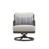 New Classic G2762-21S Genova - Patio Swivel Club Chair With Accent Pillow (Set of 2) - Gray