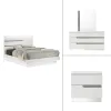 New Classic 00-B69-24N New Classic 00-B69-24N Paradox - 6/0 Western King 4 Piece Bedroom Set (Bed & Dresser & Mirror & Nightstand) - White