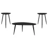 Coaster Fine Furniture 707918-S3 Odessa - 3 Piece Triangular Coffee And End Table Set - Black
