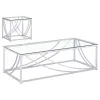 Coaster Fine Furniture 720498-S2 Lille - 2 Piece Glass Top Coffee And End Table Set - Chrome