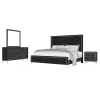 New Classic 00-B1891-14N Ava - 6/6 Eastern King 4 Piece Bedroom Set (Bed & Dresser & Mirror & Nightstand) - Black