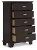 Ashley Furniture B441-46 Covetown - Five Drawer Chest - Dark Brown