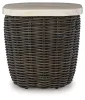 Ashley Furniture P711-702 Kimora - Square End Table - Beige / Dark Brown