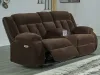 Ashley Furniture PC2140696 Free Wake - Double Relcining Power Loveseat With Console - Chocolate