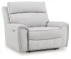 Ashley Furniture PC9880282 Social Pointe - Power Recliner / Adjustable Headrest - Pearl / Ash