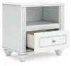 Ashley Furniture PCB1819-91 Kozlani - One Drawer Night Stand - White