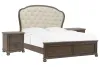 Pulaski Furniture P412-BR-K6-KIT2 Pulaski Furniture P412-BR-K6-KIT2 Saddle Creek - California King Upholstered Panel Bed With 2 Nightstands - Timber Brown