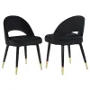 CoasterEssence 193562 Lindsey - Upholstered Dining Side Chair (Set of 2) - Black