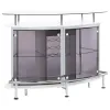 CoasterEssence 182235 Gideon - Curved Glass Top Home Bar Cabinet - White High Gloss