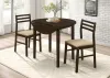 CoasterEveryday 130005 Bucknell - 3 Piece Round Drop Leaf Dining Table Set - Cappuccino