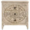 Coaster Fine Furniture 950390 Mariska - 3-Drawer Wood Mandala Cabinet - Distressed White
