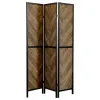 CoasterEveryday 962922 Marlene - 3-Panel Room Divider Folding Screen - Rustic Tobacco