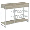 Coaster Fine Furniture 182275 Melrose - 2-Drawer Home Bar Storage With Wine Rack Gray - Gray