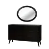 Furniture of America CM7386BK-MO Lennart - Oval Mirror - Black