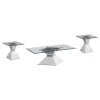 Coaster Fine Furniture 710208-S3 Jenny - 3 Piece Rectangular Coffee And End Table Set - Chrome