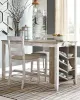 Ashley Furniture D394-32 Skempton - Rectangular Counter Table With Storage - White
