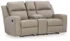Ashley Furniture 6330794 Lavenhorne - Dbl Rec Loveseat W/Console - Pebble