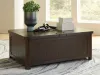 Ashley Furniture T678-20 Breckington - Cocktail Table With Storage - Dark Brown