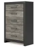 Ashley Furniture PCB1118-46 Ashley Furniture PCB1118-46 Broachmyn - Five Drawer Chest - Black / Gray
