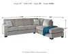 Ashley Furniture 87214S3 Ashley Furniture 87214S3 Altari - Right Arm Facing Corner Chaise With Sleeper 2 Pc Sectional - Alloy
