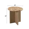 ACME LV05316 Markku - End Table With Natural Marble - Oak