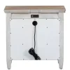 Liberty Furniture 824-BR61 Heartland - 1 Drawer Nightstand With Charging Station - Antique White / Tobacco Tops